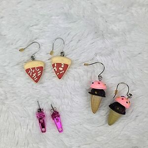 ‎Novelty Earrings... Ice cream cones,  pizza and Zippers